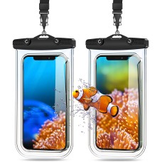 Mohard Funda Movil Impermeable (2 Unidades), IPX8 Bolsa Estanca Movil con Cordón para Playa & Piscina, Funda Movil Agua Compatible con iPhone 13 Pro Max/12 Pro/Mini/11/XS, Galaxy S22 Ultra de Hasta 7"