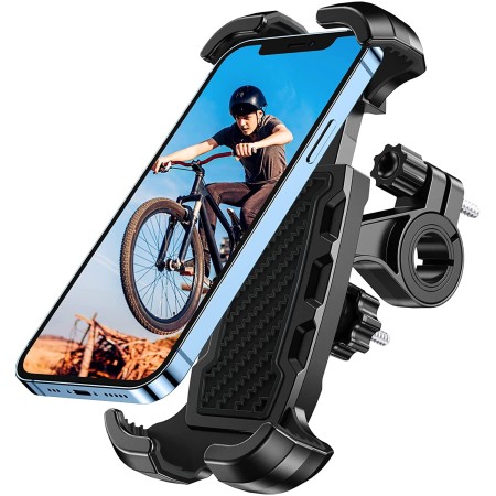 Mohard Soporte Movil Bicicleta, [Nunca Se Cae] Anti Vibración Soporte Movil Moto Montaña con Rotación 360° para ATV Scooter Compatible con iPhone 13 Pro Max/12, Galaxy S22 y Otro 4.7-6.8" Móvil