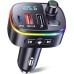 Mohard Bluetooth Adapter Auto, PD 18W & QC3.0 FM Transmitter Auto Bluetooth 5.0, 9 RGB Beleuchtungsmodi, 3 USB Anschlüss Auto Ladegerät, Unterstützt Freisprechfunktion, Siri Google Assistant, USB-Disk