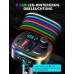 Mohard Bluetooth Adapter Auto, PD 18W & QC3.0 FM Transmitter Auto Bluetooth 5.0, 9 RGB Beleuchtungsmodi, 3 USB Anschlüss Auto Ladegerät, Unterstützt Freisprechfunktion, Siri Google Assistant, USB-Disk