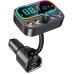 Mohard Bluetooth FM Transmitter Mit Dual Mic, PD18W Schnelles Autoladegerät, Bluetooth Adapter Auto Freisprechanlage KFZ, 9 Farblicht, 3 USB Anschlüsse, LED Display, AUX Ausgang, Unterstützt USB-Stick