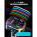 Mohard Transmisor FM Bluetooth Coche 5.0, QC3.0 & PD 18W USB C Receptor MP3 Bluetooth Coche con 9 Retroiluminados RGB, Manos Libres Adaptador Bluetooth Coche Soporte Siri Google Assistant & Unidad USB