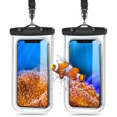 Mohard Custodia Impermeabile Smartphone [30M/IPX8], Custodia Subacquea Smartphone con Cordino a Tracolla per la Spiaggia, Compatibile con iPhone 13 Pro Max/12/11, Galaxy S22 Ultra Fino a 7" [2 Pack]