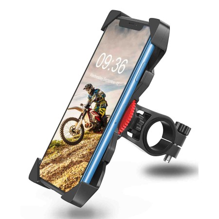 Mohard Porta Cellulare Bici, [Ruotabile a 360° & Anti-shake] Porta Cellulare Moto Morsetto Universale a Culla Compatibile con iPhone 13 Pro Max/13 Pro/13 Mini e Altri Smartphone da 3.5" a 6.7"